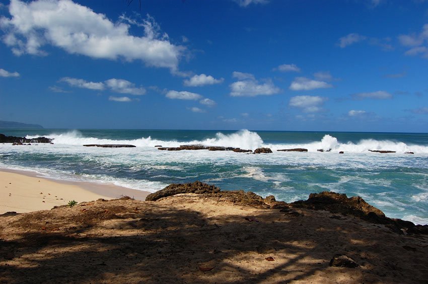 View to the three 'tables' rocks