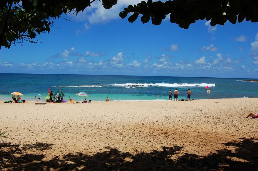 Beach has some shade