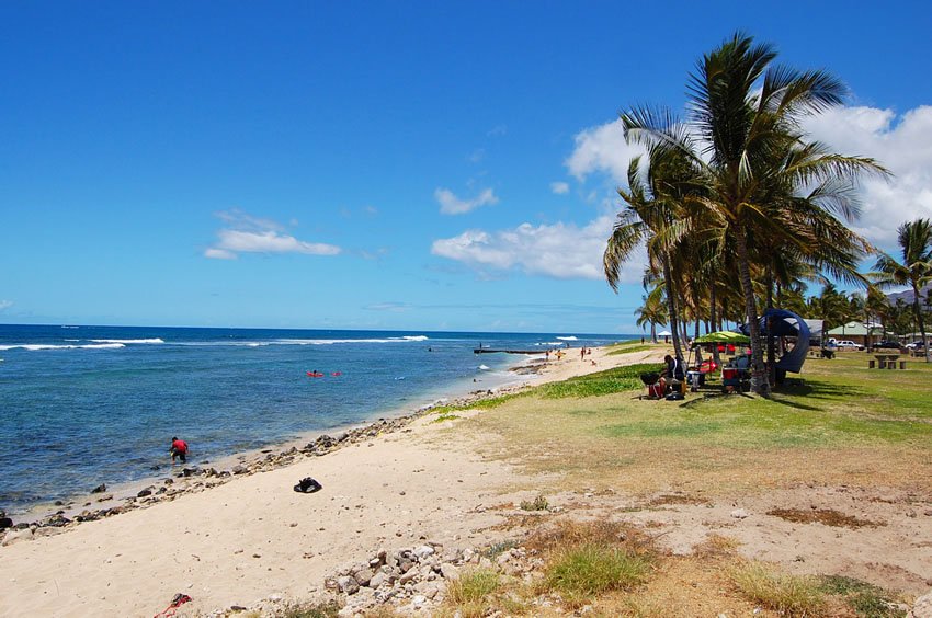 Narrow and rocky beach