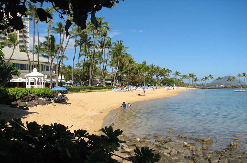 Beach area in front of Kahala Hotel