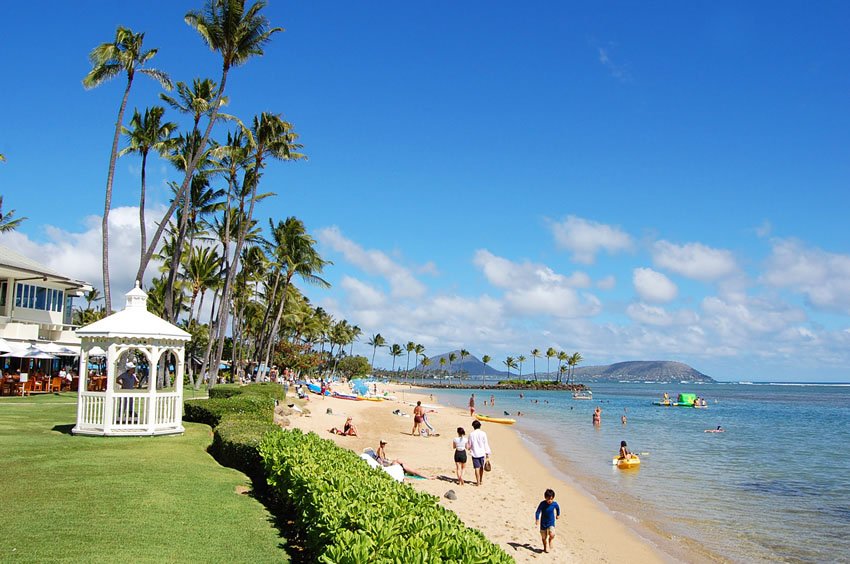 Beach mainly used by resort guests