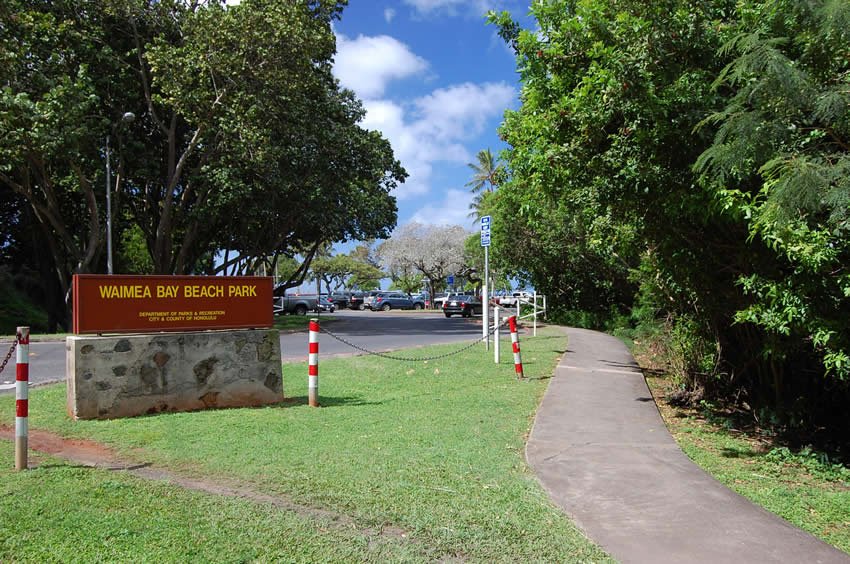 Beach park sign