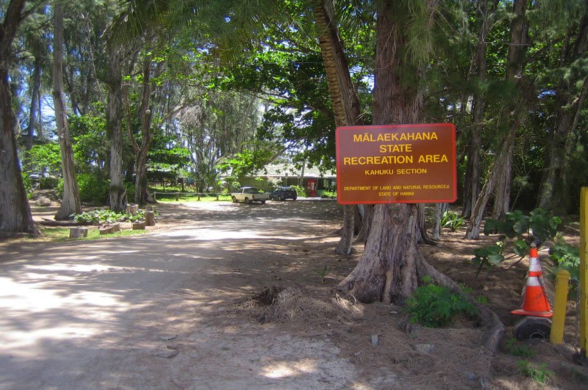 Malaekahana Beach Campground entrance