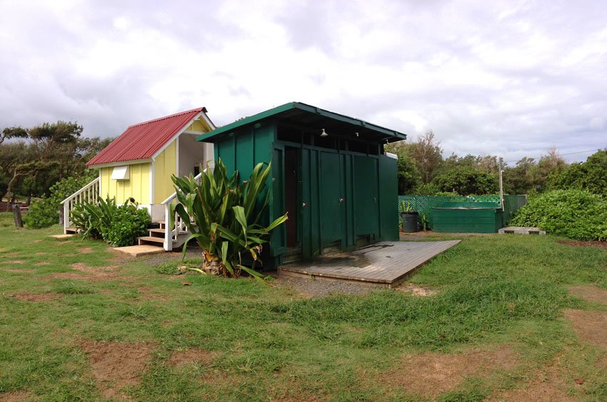 Outdoor showers and restroom