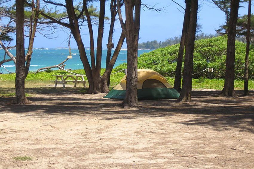 North Shore Oahu Beachfront campsite