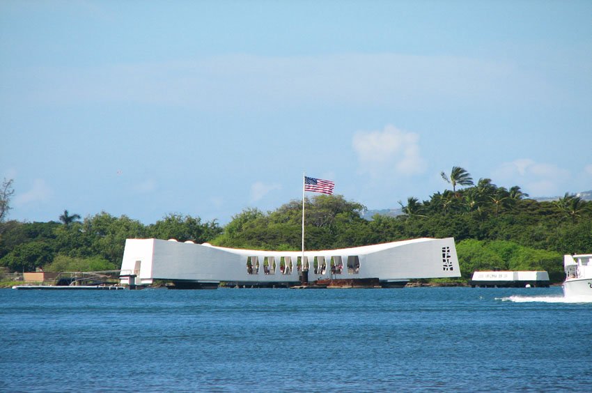 U.S. flag on top of the memorial